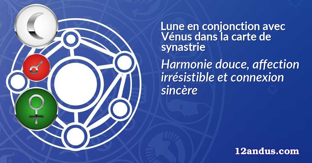 Lune en conjonction avec Vénus dans la carte de synastrie