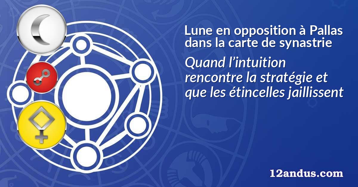 Lune en opposition à Pallas dans la carte de synastrie