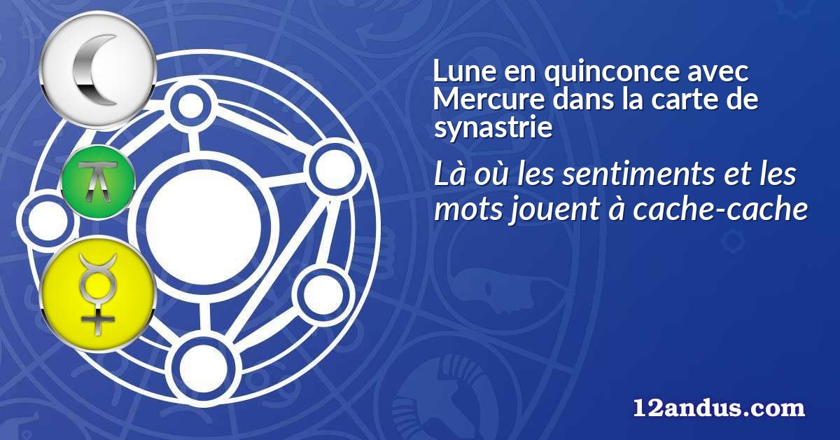 Lune en quinconce avec Mercure dans la carte de synastrie