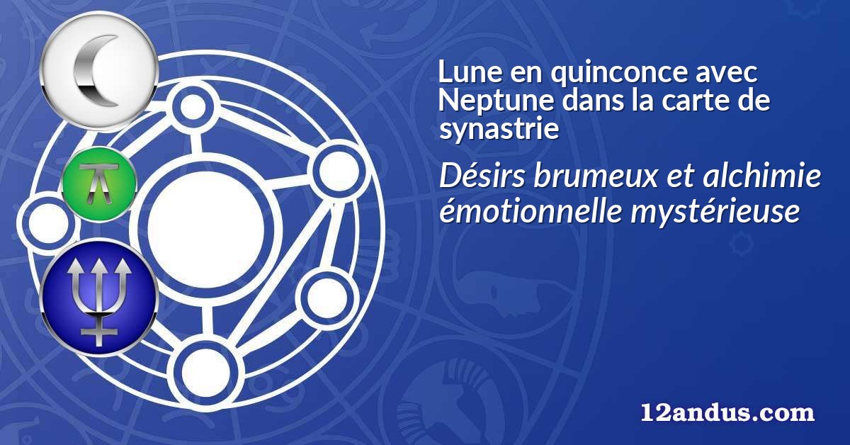 Lune en quinconce avec Neptune dans la carte de synastrie