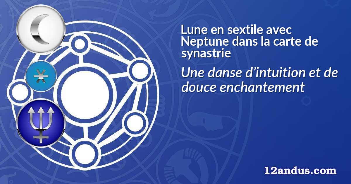 Lune en sextile avec Neptune dans la carte de synastrie