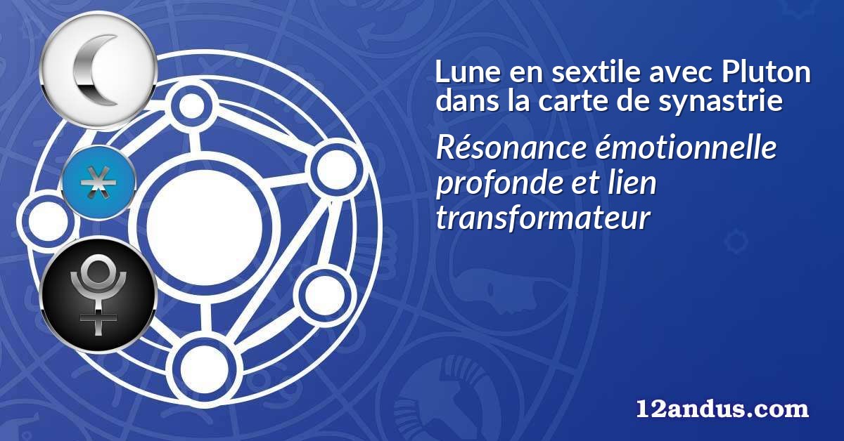 Lune en sextile avec Pluton dans la carte de synastrie