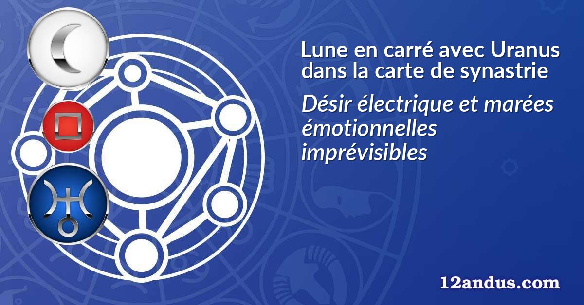 Lune en carré avec Uranus dans la carte de synastrie