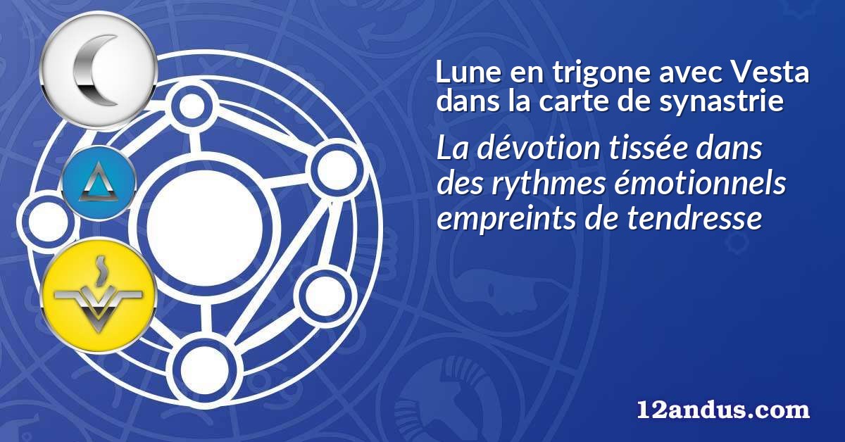 Lune en trigone avec Vesta dans la carte de synastrie