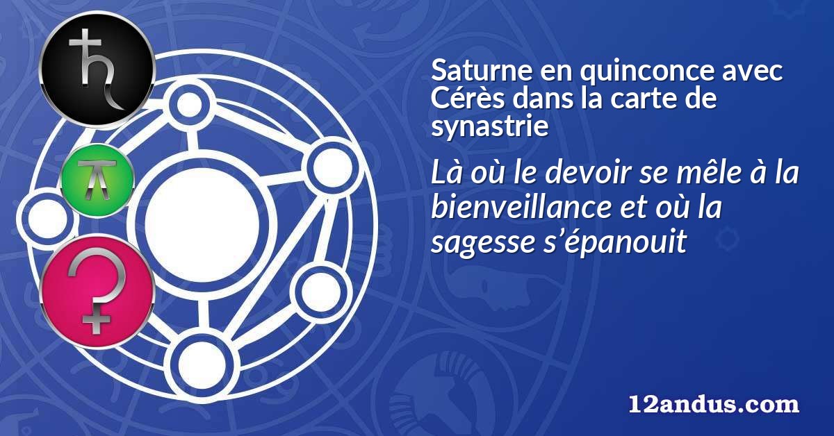 Saturne en quinconce avec Cérès dans la carte de synastrie