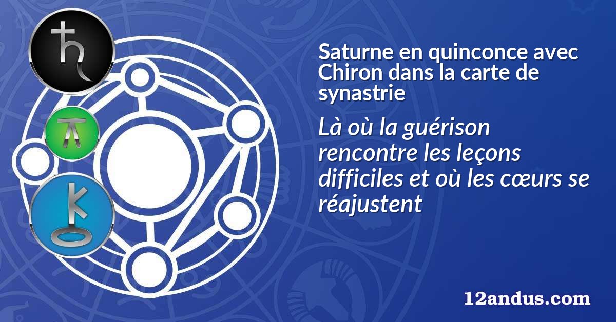 Saturne en quinconce avec Chiron dans la carte de synastrie