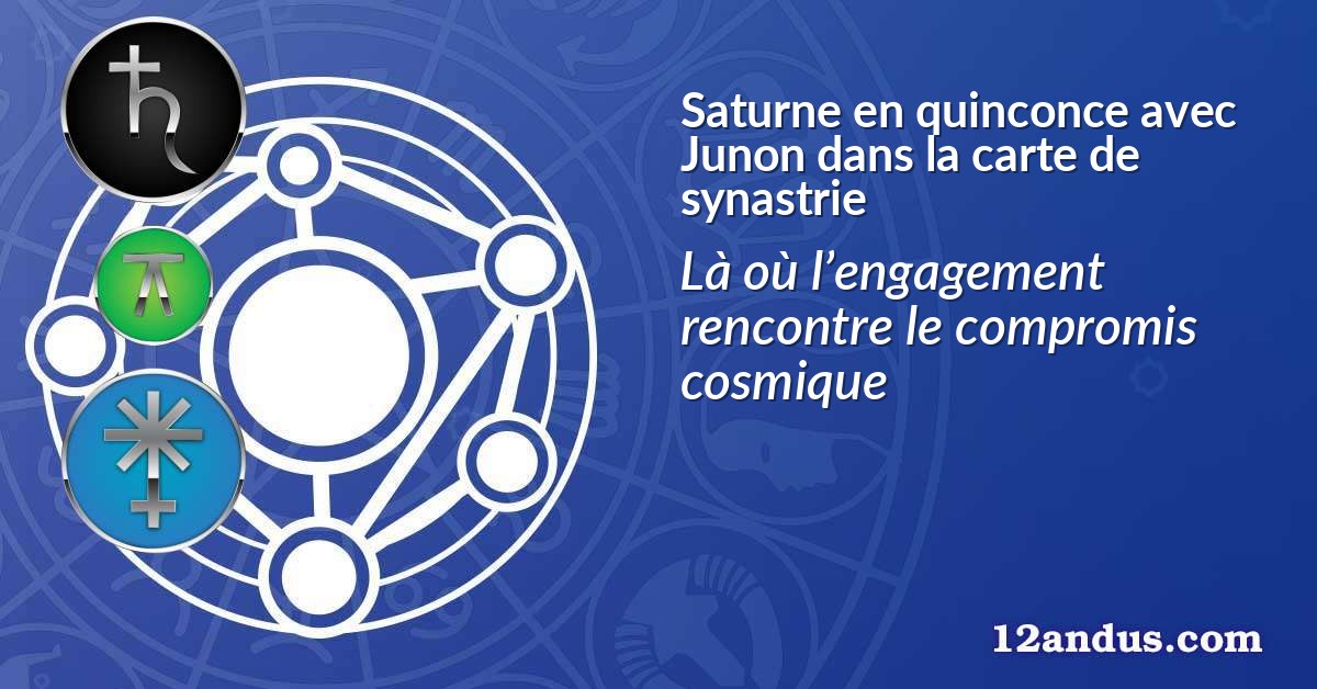 Saturne en quinconce avec Junon dans la carte de synastrie