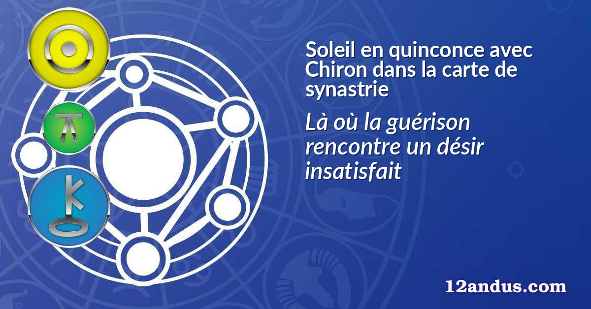 Soleil en quinconce avec Chiron dans la carte de synastrie