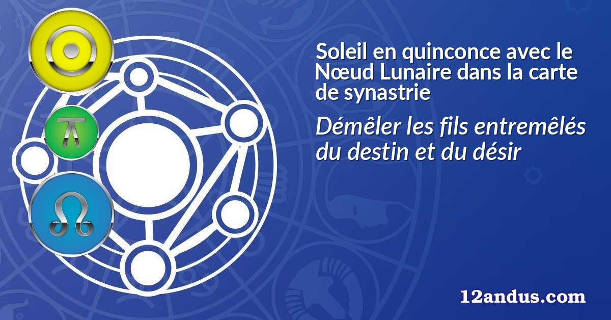 Soleil en quinconce avec le N&oelig;ud Lunaire dans la carte de synastrie