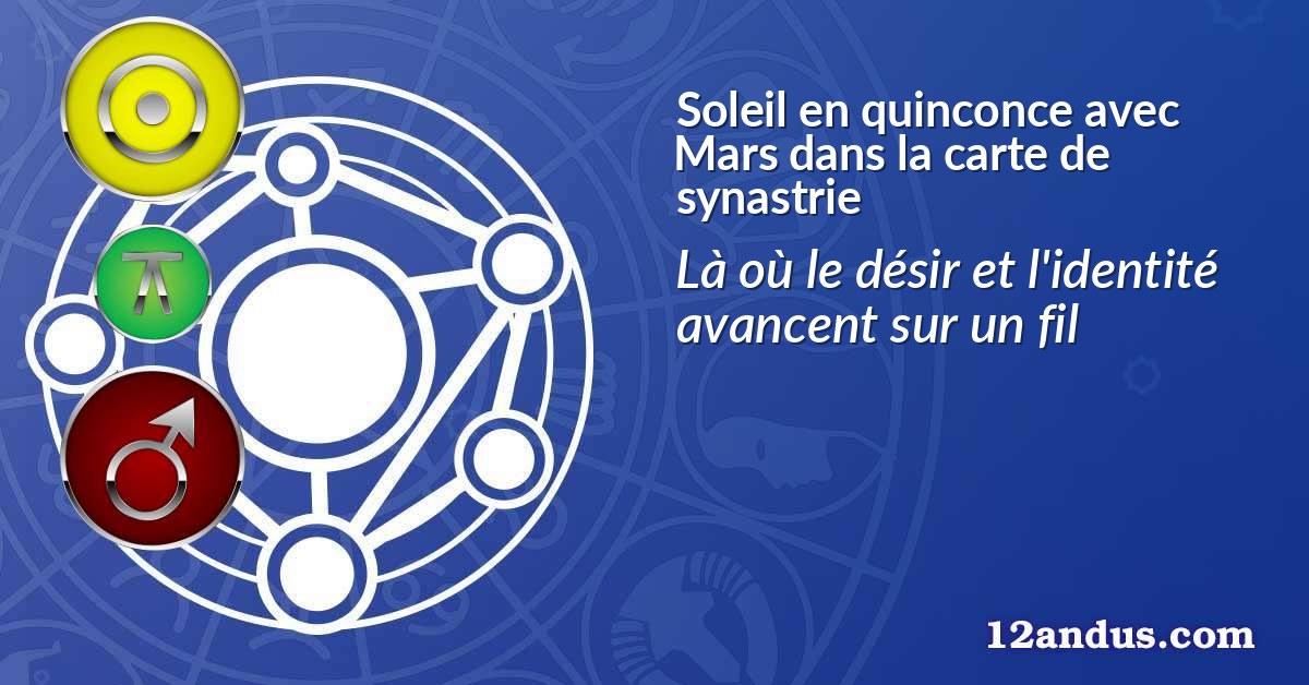 Soleil en quinconce avec Mars dans la carte de synastrie