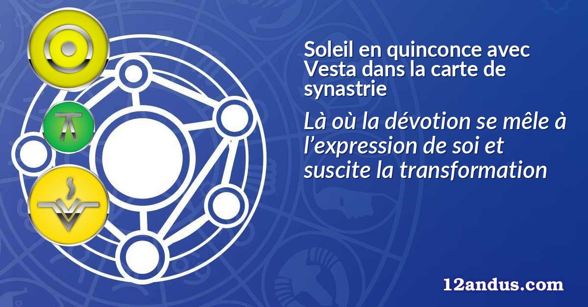 Soleil en quinconce avec Vesta dans la carte de synastrie