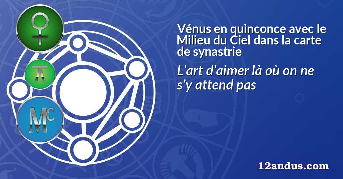Vénus en quinconce avec le Milieu du Ciel dans la carte de synastrie