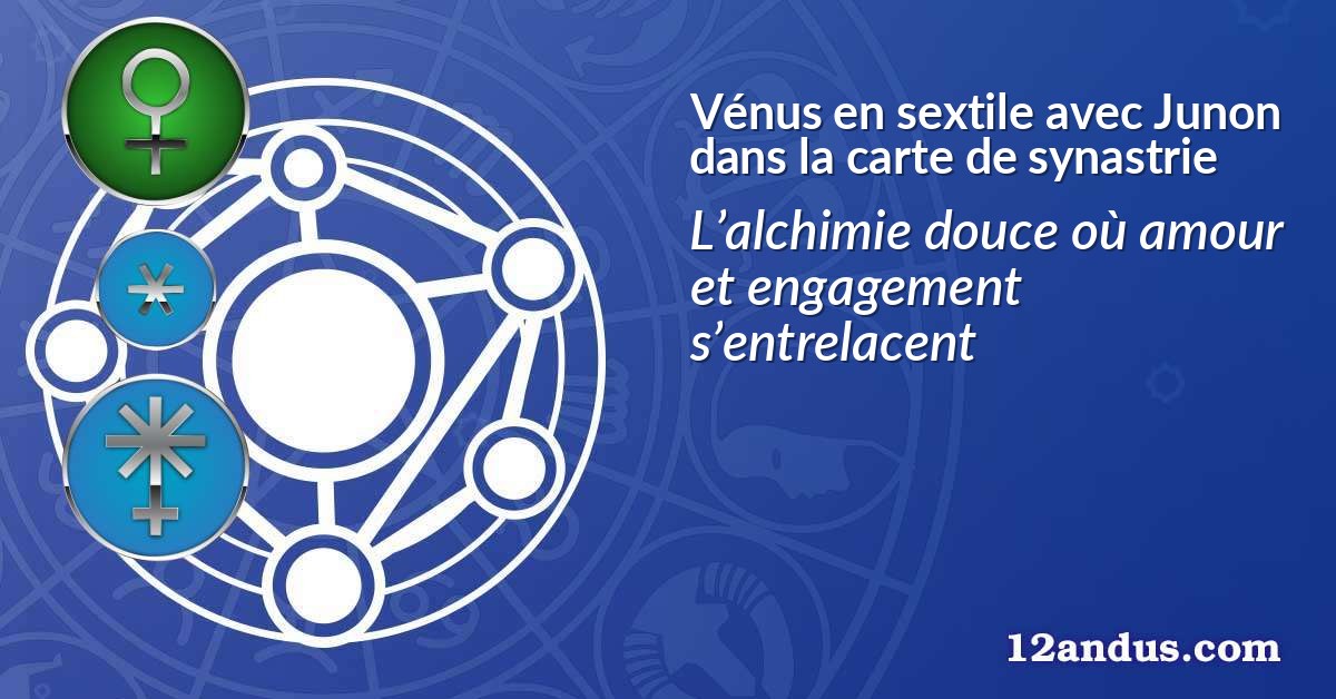 Vénus en sextile avec Junon dans la carte de synastrie