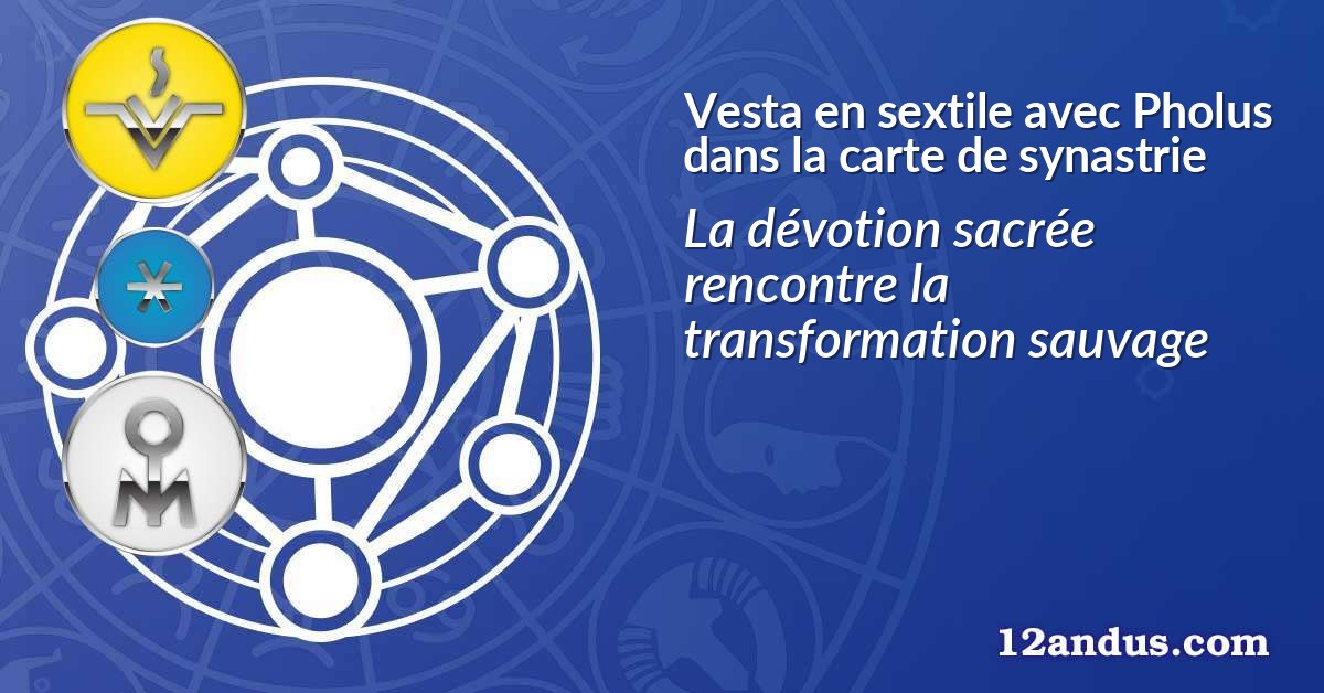 Vesta en sextile avec Pholus dans la carte de synastrie