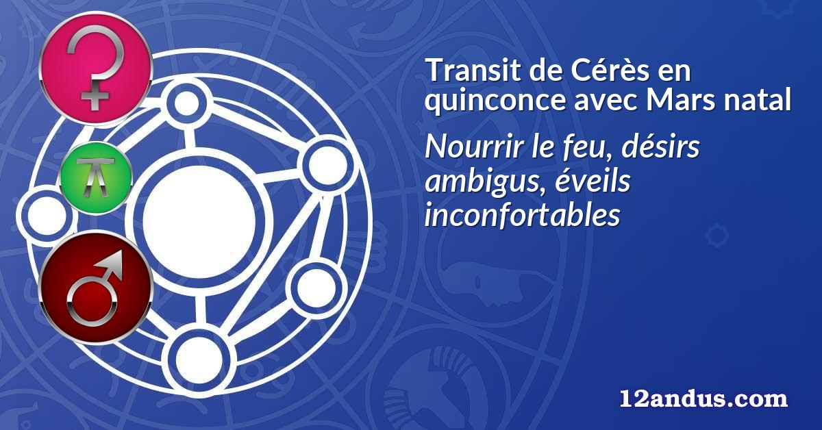 Transit de Cérès en quinconce avec Mars natal