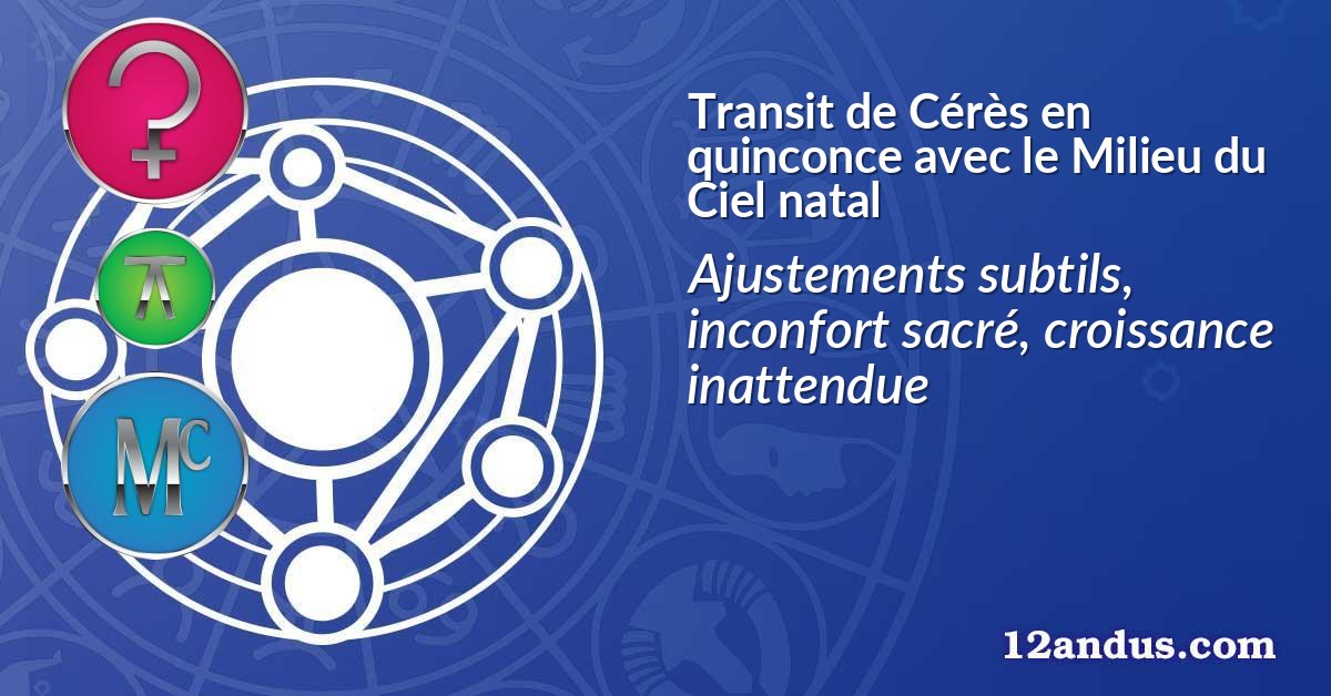 Transit de Cérès en quinconce avec le Milieu du Ciel natal