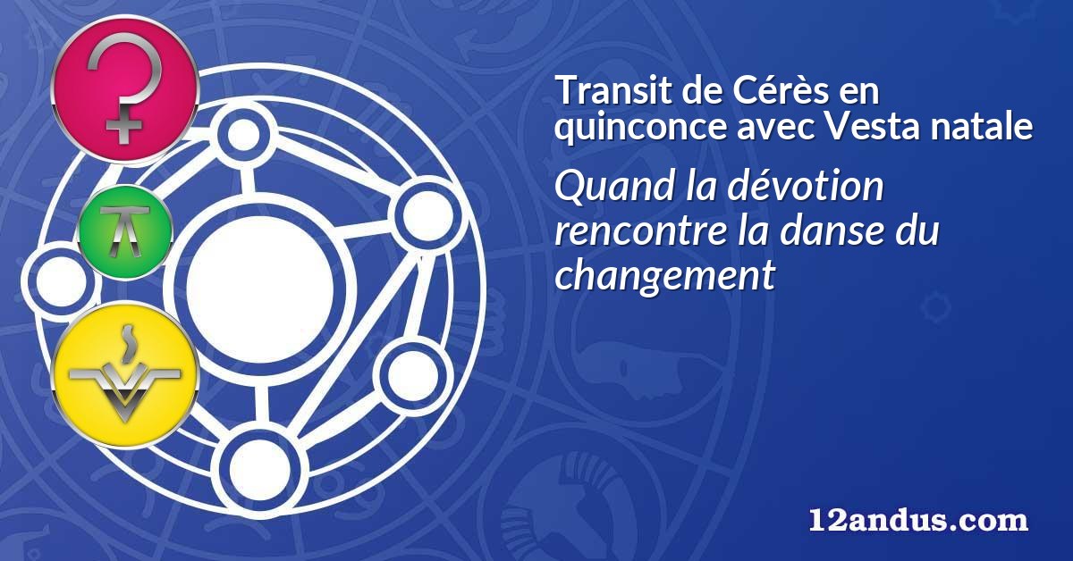 Transit de Cérès en quinconce avec Vesta natale