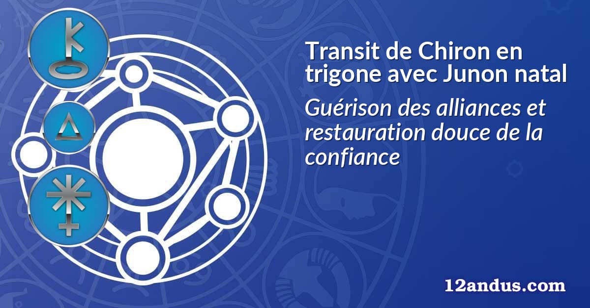 Transit de Chiron en trigone avec Junon natal