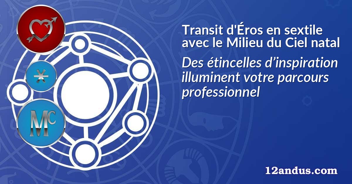 Transit d'Éros en sextile avec le Milieu du Ciel natal