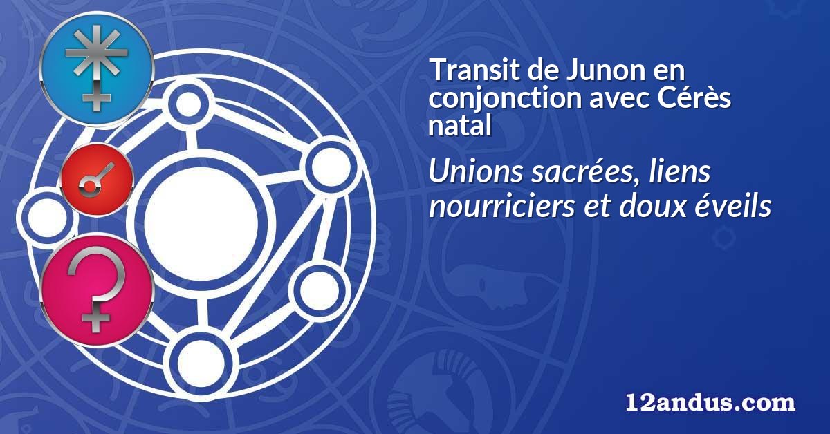 Transit de Junon en conjonction avec Cérès natal