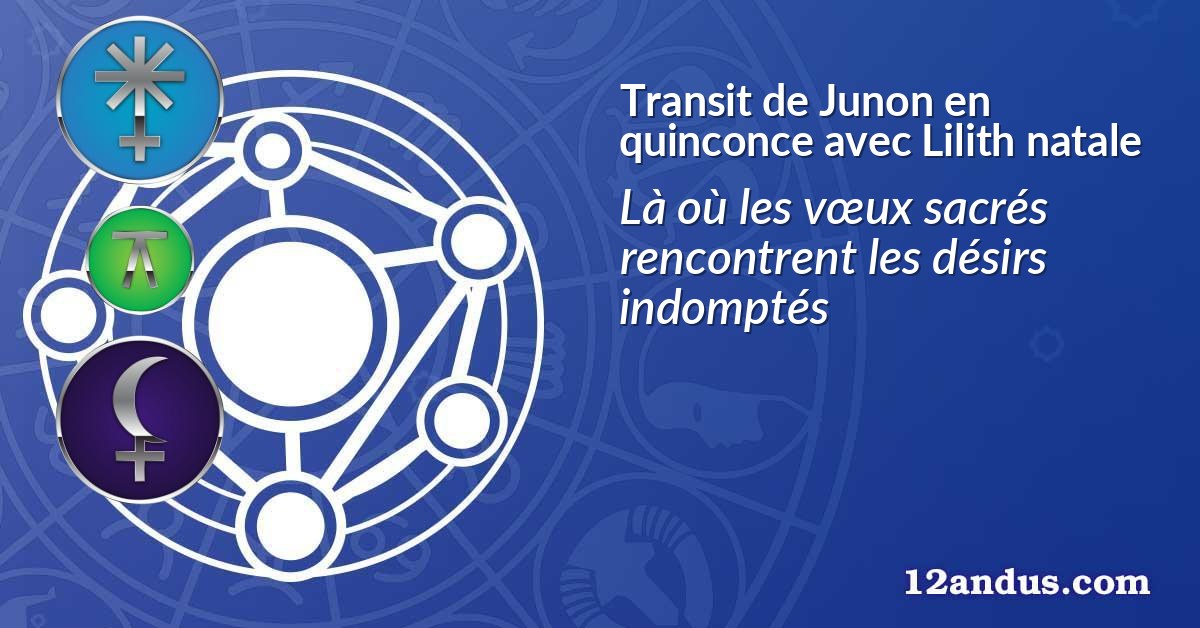 Transit de Junon en quinconce avec Lilith natale