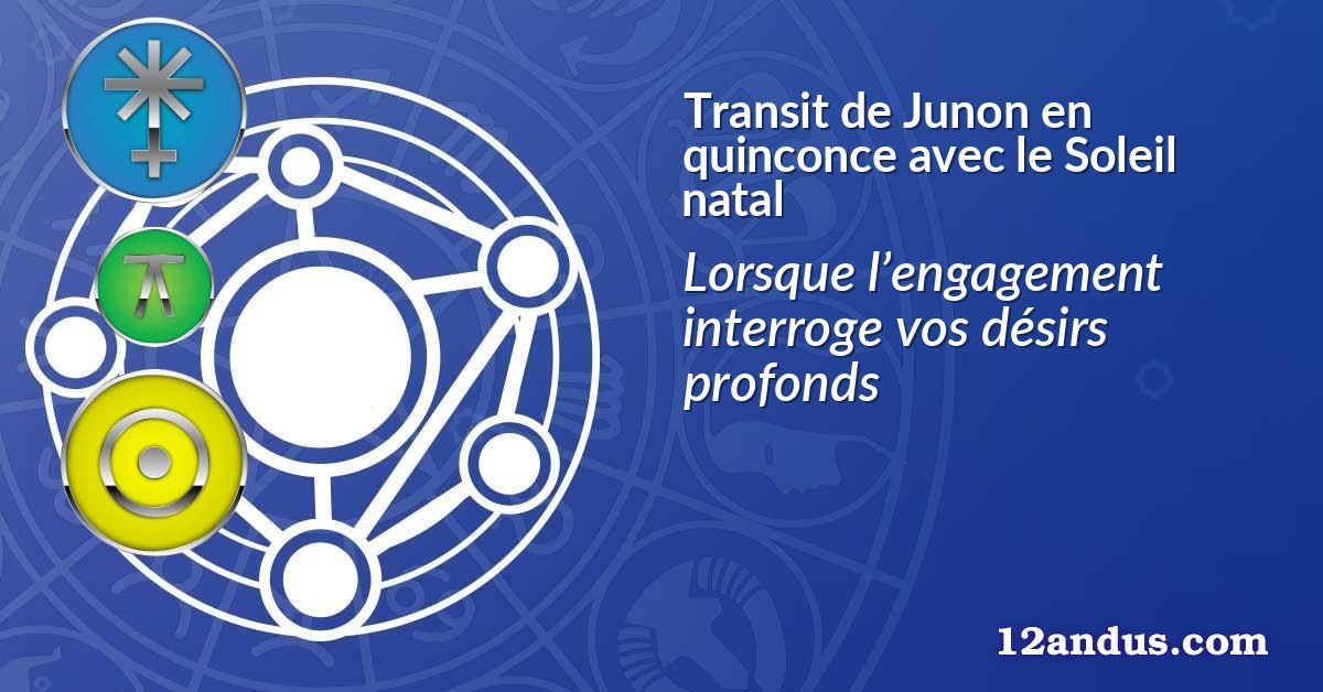 Transit de Junon en quinconce avec le Soleil natal