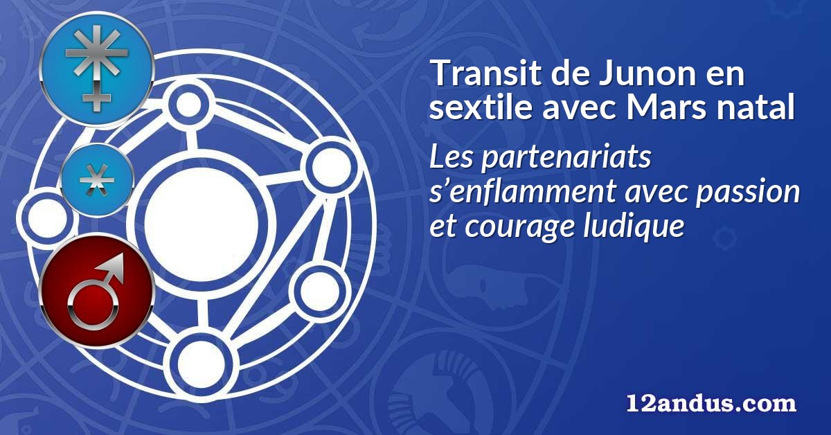Transit de Junon en sextile avec Mars natal