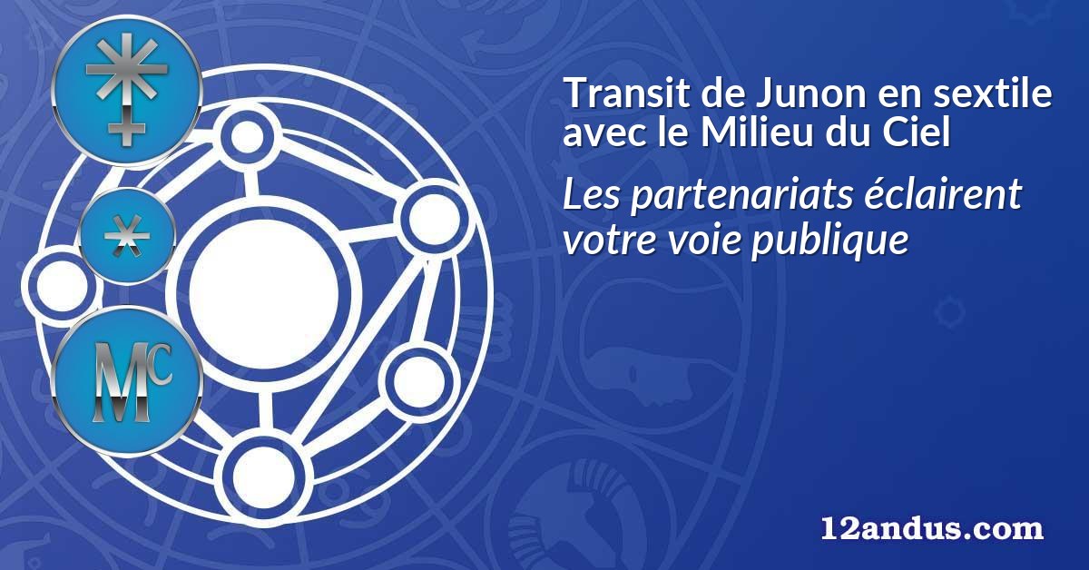 Transit de Junon en sextile avec le Milieu du Ciel