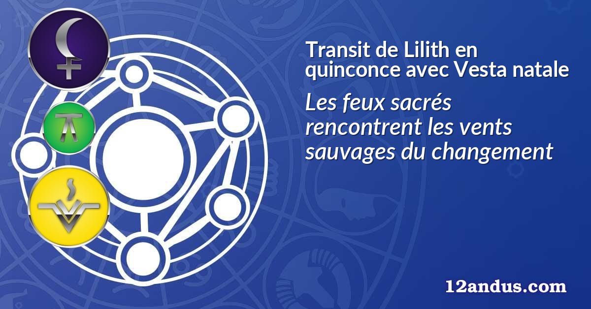 Transit de Lilith en quinconce avec Vesta natale