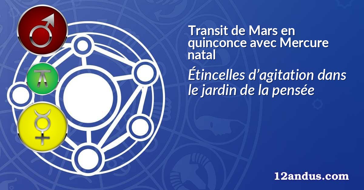 Transit de Mars en quinconce avec Mercure natal