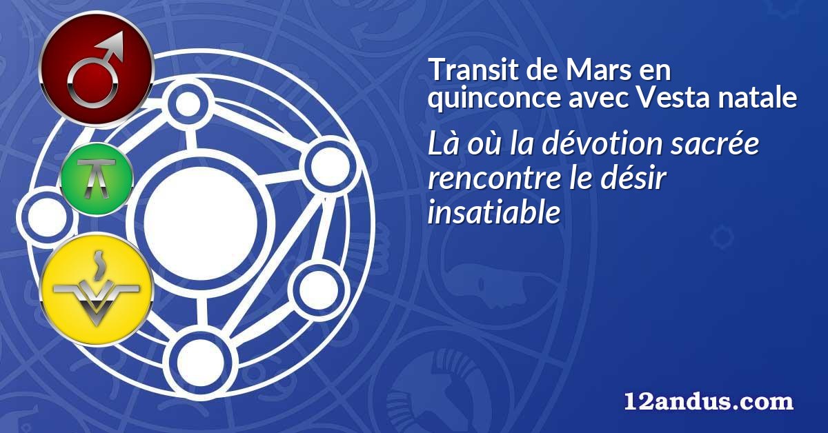 Transit de Mars en quinconce avec Vesta natale