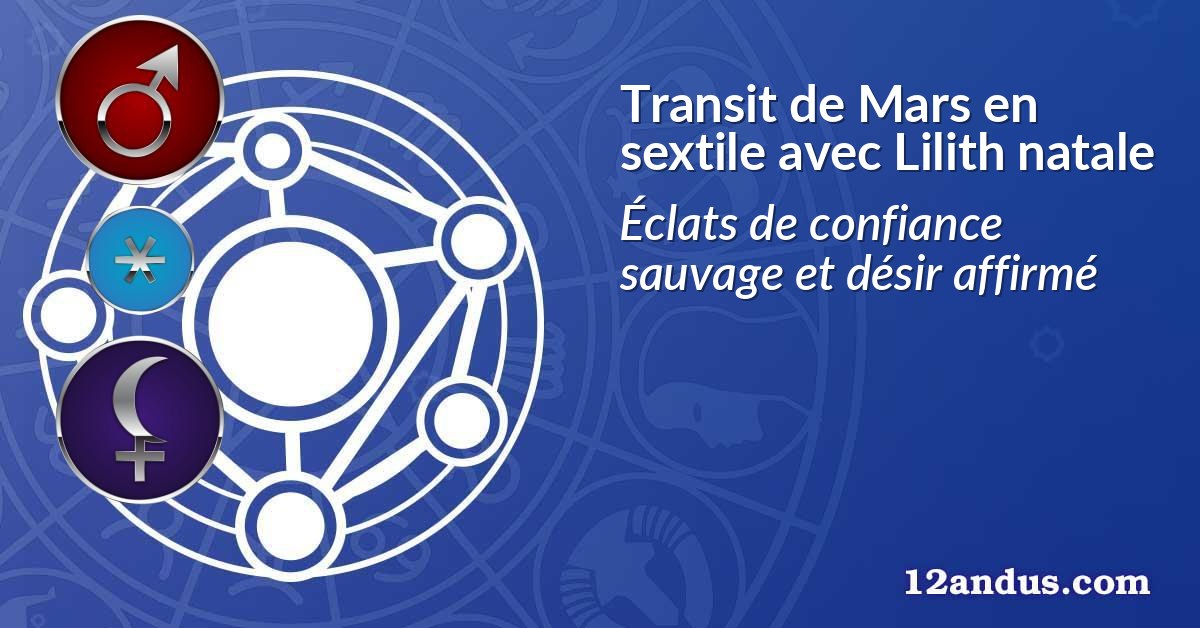 Transit de Mars en sextile avec Lilith natale