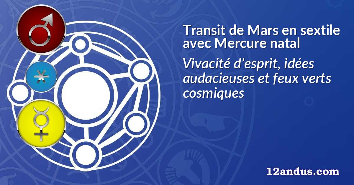 Transit de Mars en sextile avec Mercure natal
