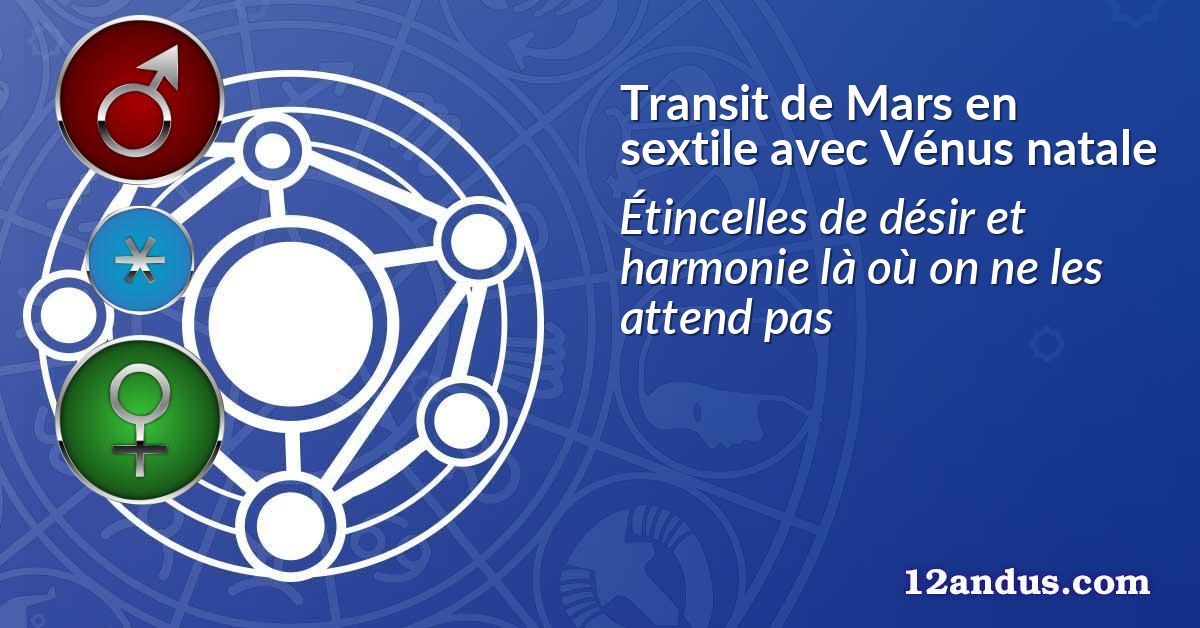 Transit de Mars en sextile avec Vénus natale