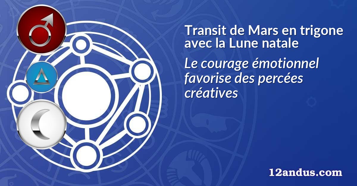 Transit de Mars en trigone avec la Lune natale