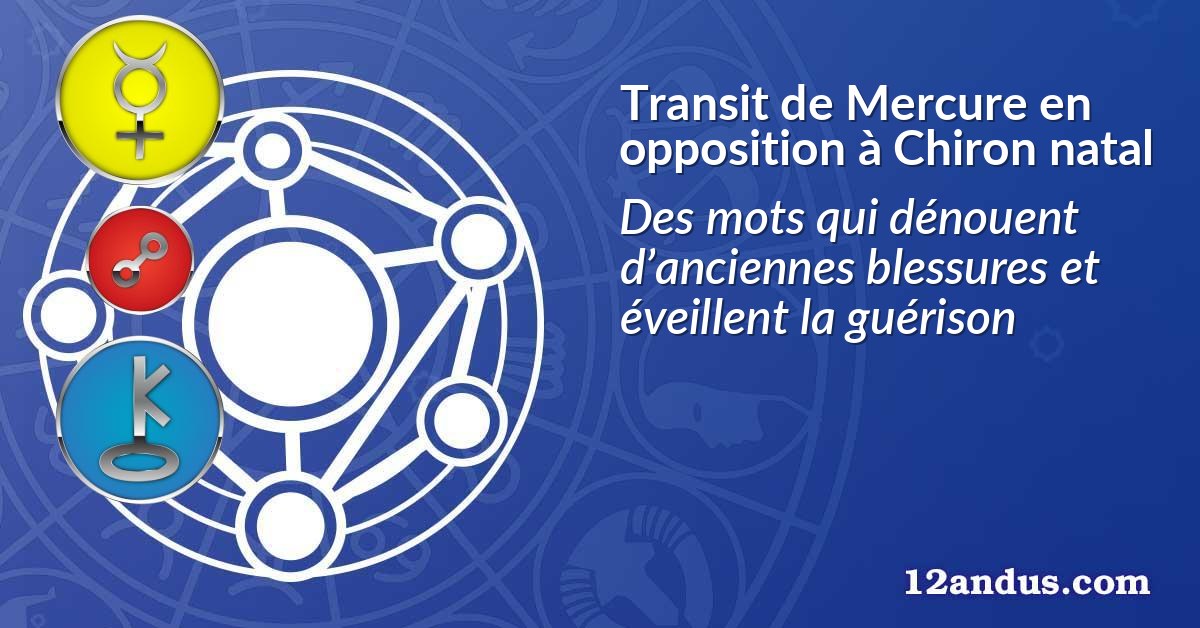 Transit de Mercure en opposition à Chiron natal
