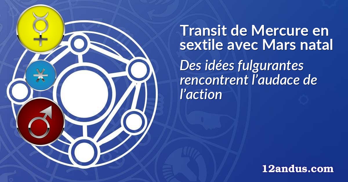 Transit de Mercure en sextile avec Mars natal