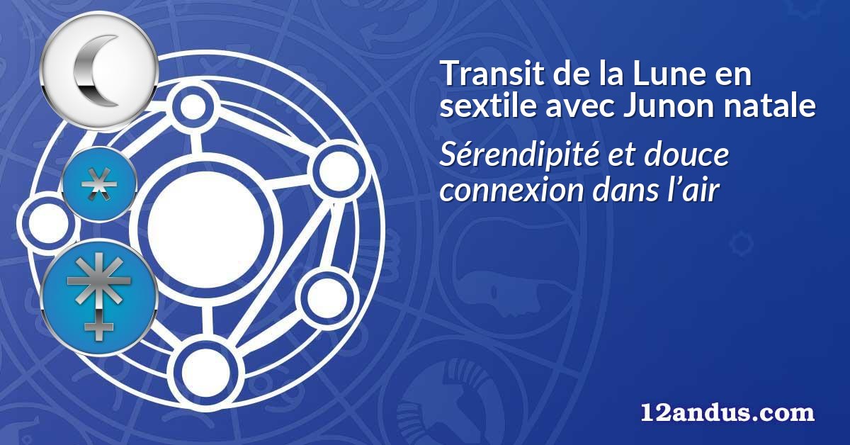 Transit de la Lune en sextile avec Junon natale