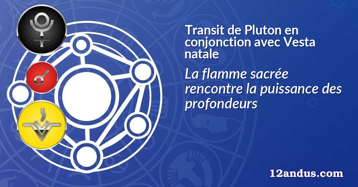 Transit de Pluton en conjonction avec Vesta natale