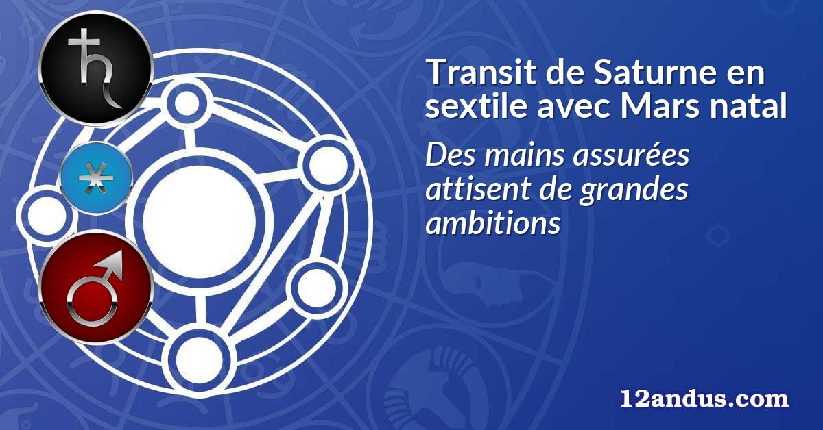 Transit de Saturne en sextile avec Mars natal