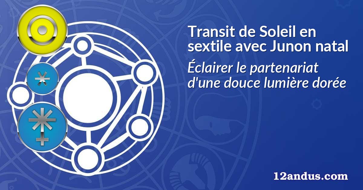 Transit de Soleil en sextile avec Junon natal