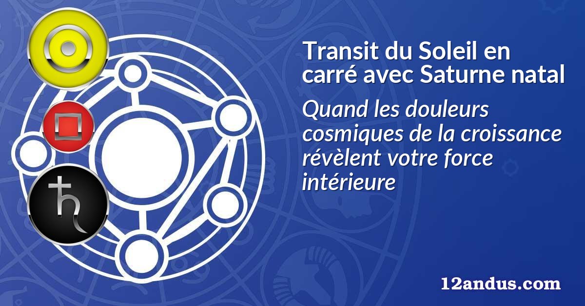Transit du Soleil en carré avec Saturne natal