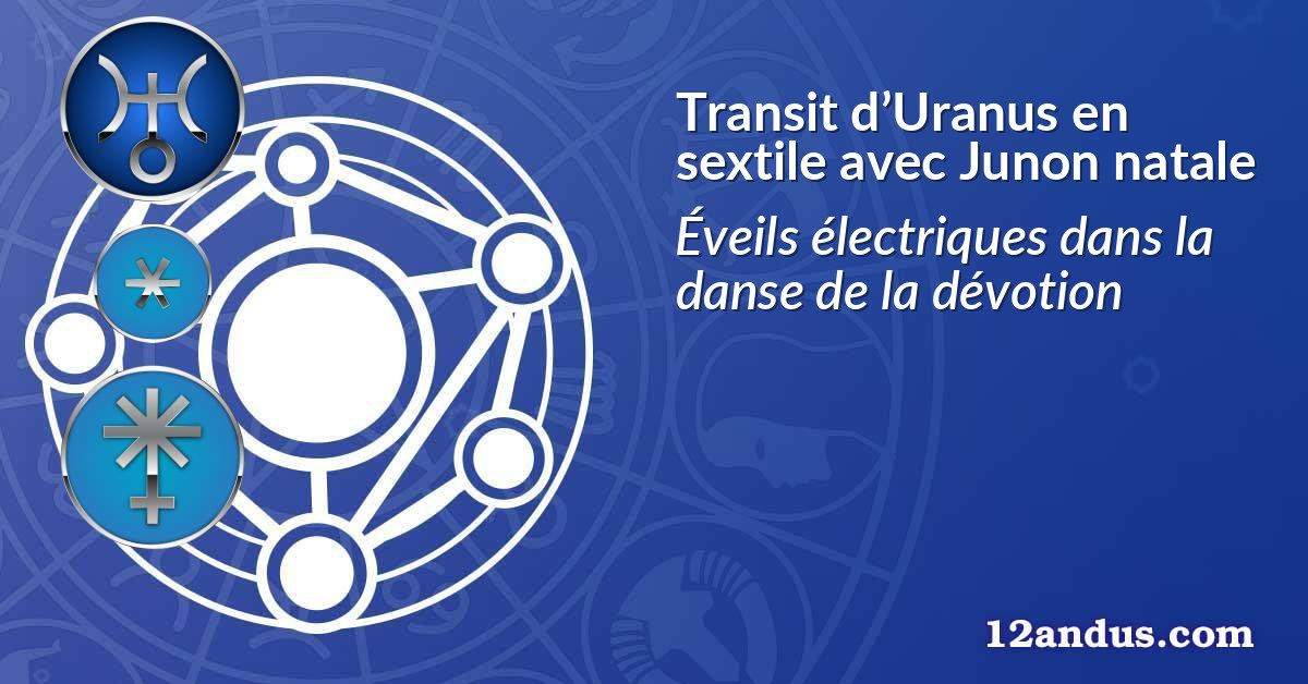 Transit d’Uranus en sextile avec Junon natale