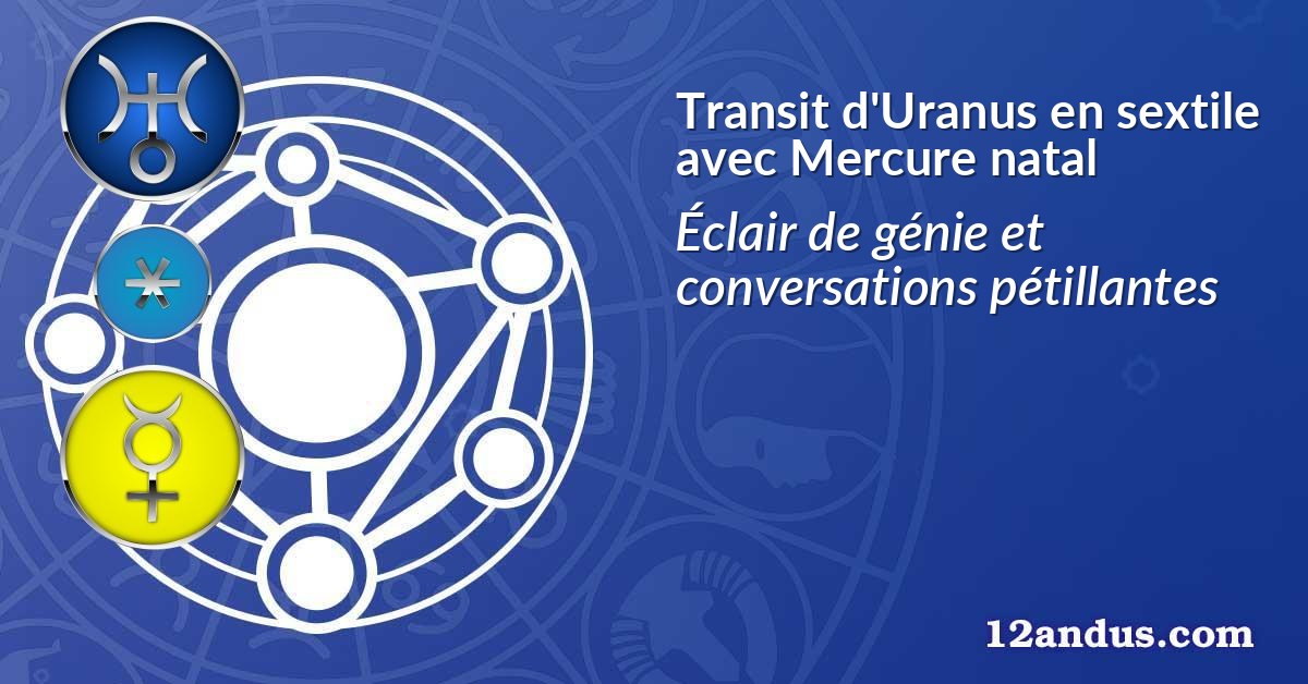 Transit d'Uranus en sextile avec Mercure natal