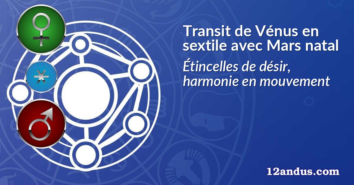 Transit de Vénus en sextile avec Mars natal