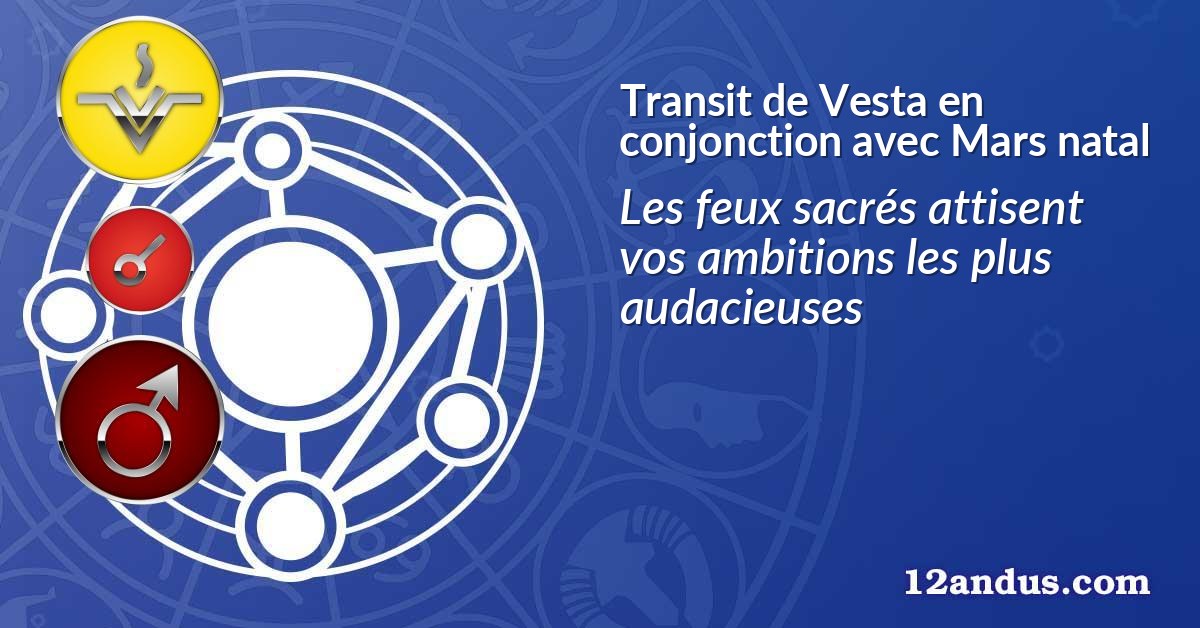 Transit de Vesta en conjonction avec Mars natal
