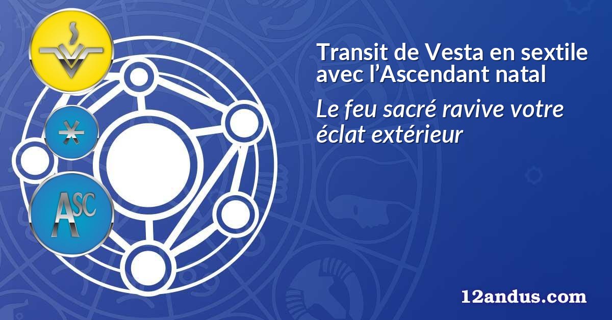 Transit de Vesta en sextile avec l’Ascendant natal