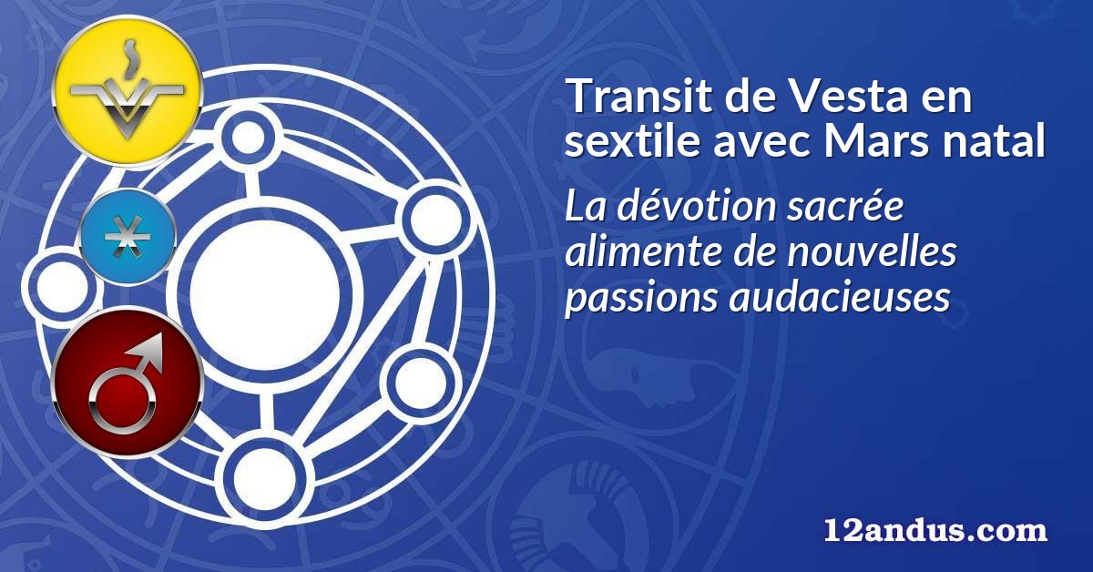 Transit de Vesta en sextile avec Mars natal