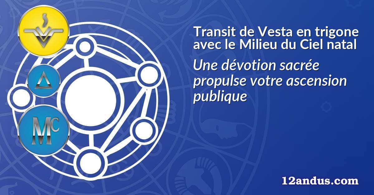 Transit de Vesta en trigone avec le Milieu du Ciel natal