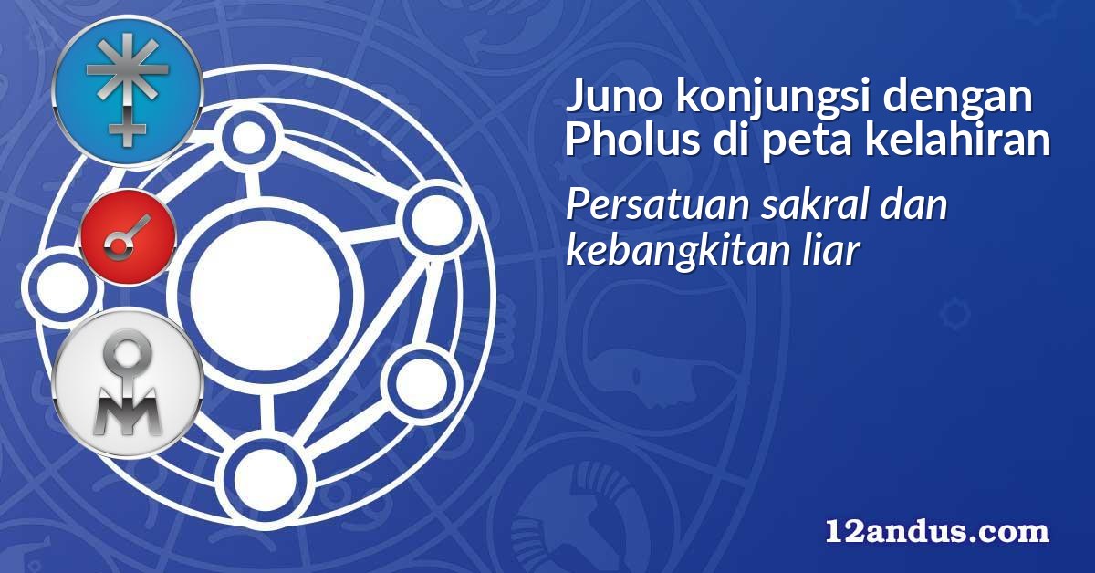 Juno konjungsi dengan Pholus di peta kelahiran